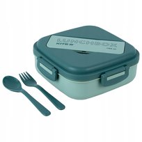 Lunchbox ze sztućcami z przegródkami zielona śniadaniówka ze sztućcami 1100 ml KITE