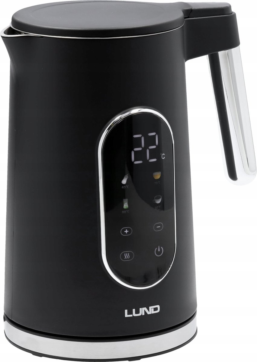 LUND LUND CZAJNIK ELEKTYCZNY BEZPRZEWODOWY 1,7L 2200W CZARNY Z REGULACJĄ TEMP.