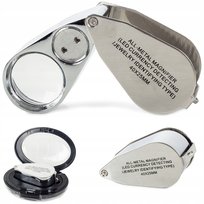 Lupa Kieszonkowa Składana 2 Led Uv Metalowa 40X
