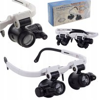 LUPA OKULAROWA Z PODŚWIETLENIEM LED DO 23X REGULOWANA BIALA