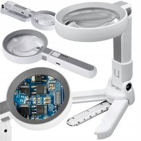 LUPA SZKŁO POWIĘKSZAJĄCE LAMPA DO CZYTANIA KOSMETYCZNA PODŚWIETLENIE 20 LED