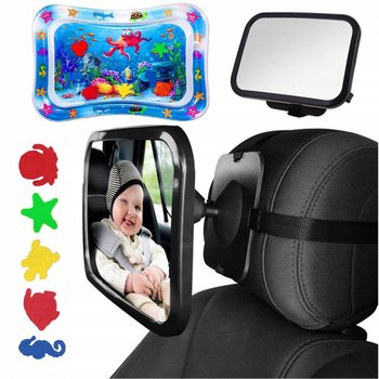 Lusterko 360° do obserwacji dziecka w samochodzie + Edukacyjna, sensoryczna, dmuchana mata wodna dla dzieci 65x48cm - Inna marka