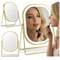 Lusterko Do Makijażu PREMIUM Kosmetyczne POŁYSK Metalowe PODŚWIETLANE LED Volan