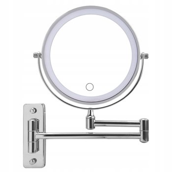 Lusterko kosmetyczne do makijażu podświetlane Led obrotowe srebrne okrągłe - Inna marka