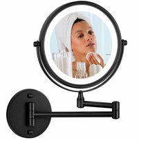 Lusterko kosmetyczne Eda ścienne LED, powiększenie x5, czarny mat Yoka Home Yoka Home