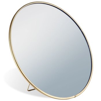 Lusterko lustro kosmetyczne do makijażu stojące metalowe złote 20 cm zwierciadło - Vilde