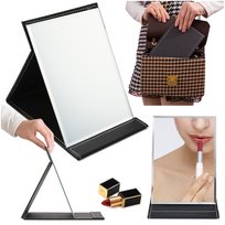 Lusterko składane do makijażu w etui podróżne turystyczne do torebki czarne