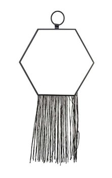 Lustro Dekoracyjne czarne z sznurkami 38x20x0,5 cm - Pigmejka