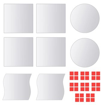 Lustro, Kafelki lustrzane MWGROUP, białe, 8 sztuk, 20,5x20,5 cm - MWGROUP