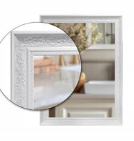 Lustro łazienkowe 140x50 w białej ornamentowej ramie odpornej na wilgoć u42 fabryka luster