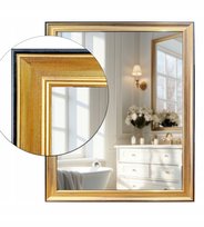 Lustro łazienkowe 80x70 w ozdobnej złotej ramie odpornej na wilgoć u36 fabryka luster
