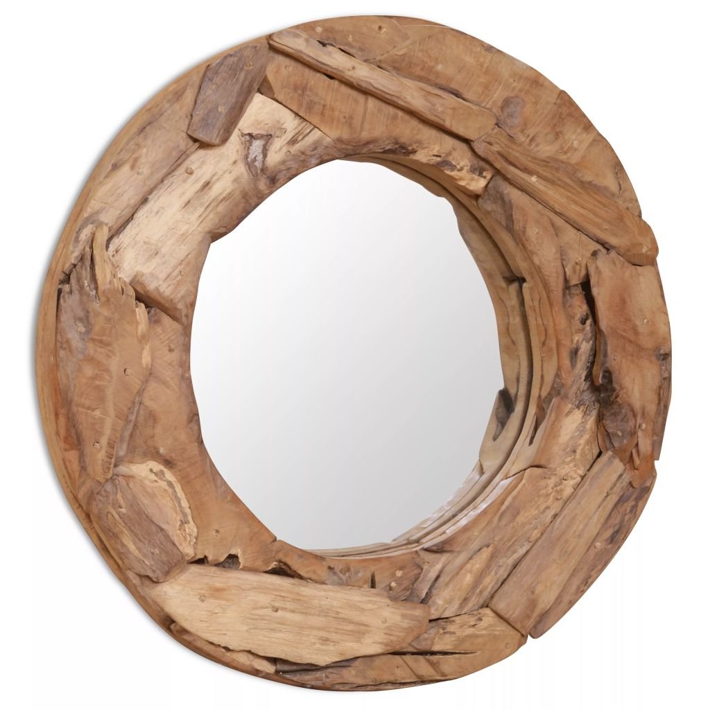 Lustro łazienkowe okrągłe MWGROUP, brązowe, 60 cm