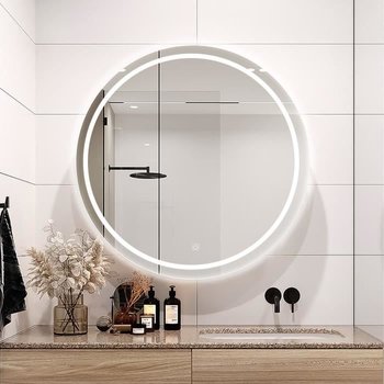 Lustro łazienkowe SDLOGAL ø80cm Okrągłe lustro łazienkowe z czujnikiem LED, z przyciskiem Smart Touch, łatwe w montażu - Inny producent