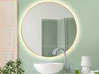 Lustro LED okrągłe 70cm złote w aluminiowej ramie
