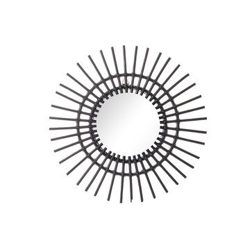 Lustro okrągłe DEKORIA Kairos, czarne, 55x3x55 cm - Dekoria