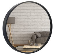 Lustro okrągłe drewniane loftowe 60 cm czarne BD art