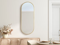 Lustro owalne w złotej ramie aluminiowej 40x80cm Inna marka