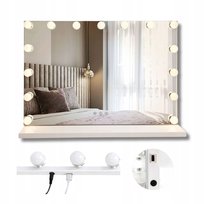 Lustro Podświetlane do Makijażu Led Białe Hollywood S Prostokątne 58x45 cm Rea
