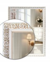 Lustro ścienne 120x50 w białej złotej ramie odpornej na wilgoć u54 fabryka luster
