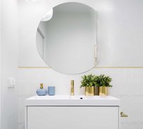 Lustro ścienne 80cm bez ramy okrągłe ścięty bok