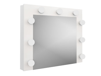 Lustro stelaż toaletka kosmetyczna wieszane stojące 9 żarówek LED białe - Meblowa 1