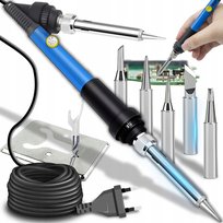 LUTOWNICA KOLBOWA Z REGULACJĄ 60W + 6X PRECYZYJNA GROTY ZESTAW LUTOWNICZY