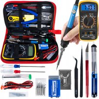 Lutownica ZESTAW NARZĘDZI DO LUTOWANIA 40 ELEMENTÓW MULTIMETR 6 GROTÓW CYNA
