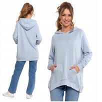 LUŹNA BLUZA DAMSKA DRESOWA OVERSIZE PRZEZ GŁOWĘ Z KAPTUREM MORAJ - M