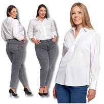 LUŹNA KOSZULA DAMSKA W PASKI BAWEŁNIANA KLASYCZNA DŁUGI RĘKAW MORAJ 3XL