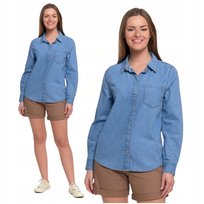 Luźna Koszula Jeansowa Damska Rozpinana Modna 100% Bawełna Klasyk MORAJ XL