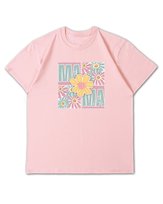 Luźna koszulka na Dzień Matki Kwiatowa MAMA Prezent Różowy XXL