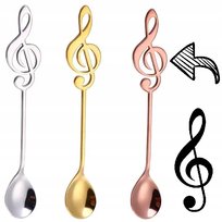 ŁYŻECZKA KLUCZ WIOLINOWY muzyka nutka ZESTAW 3 SZTUK - PREZENT