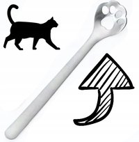 ŁYŻECZKA KOCIA ŁAPKA 2 SREBRNA kot kotek GoWo - PREZENT DLA KOCIARY -