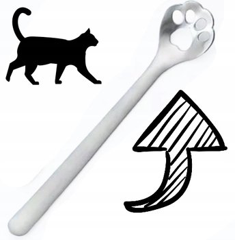 ŁYŻECZKA KOCIA ŁAPKA 2 SREBRNA kot kotek GoWo - PREZENT DLA KOCIARY - - GoWo