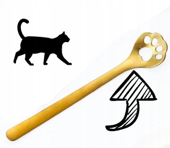 ŁYŻECZKA KOCIA ŁAPKA 2 ZŁOTA kot kotek GoWo - PREZENT DLA KOCIARY - - GoWo