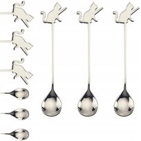 ŁYŻECZKA KOT KOTEK KOTKI na PREZENT SREBRNA 3 SZT