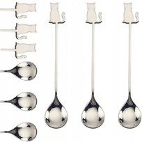 ŁYŻECZKA KOT KOTEK KOTKI na PREZENT SREBRNA 3 SZT