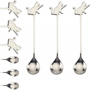 ŁYŻECZKA KOT KOTEK KOTKI na PREZENT SREBRNA 3 SZT - Inny producent