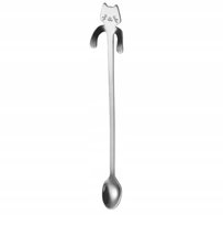 ŁYŻECZKA KOT KOTEK LATTE GoWo - PREZENT DLA KOCIAR. - SREBRNA DŁUGA!!