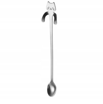 ŁYŻECZKA KOT KOTEK LATTE GoWo - PREZENT DLA KOCIAR. - SREBRNA DŁUGA!! - Inny producent