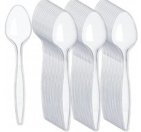 Łyżka transparentna wielokrotnego użytku PREMIUM 50szt. GRIL