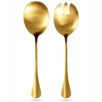 Łyżki Do Sałatek Sztućce Złote Zestaw 2 Szt.