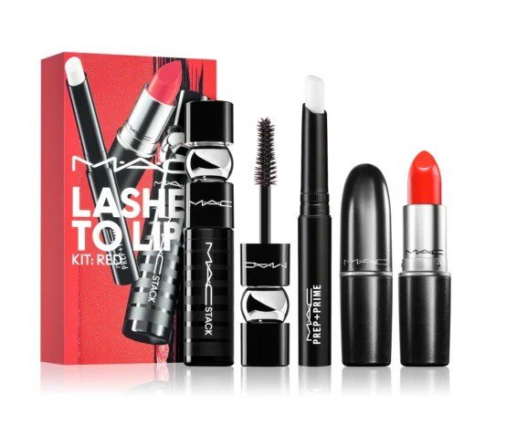 MAC Lashes To Lips Kit Red: Stack Mascara + Matte Lipstick + Prep+ ...