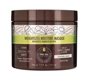 Macadamia Professional, Weightless Moisture, maska do włosów cienkich, 222 ml - Macadamia