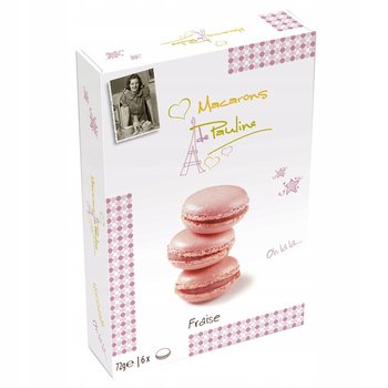 Macarons de Pauline Fraise 72g 6 tart makaronikowych z nadzieniem kremowo-migdałowo-truskawkowym - Inna marka
