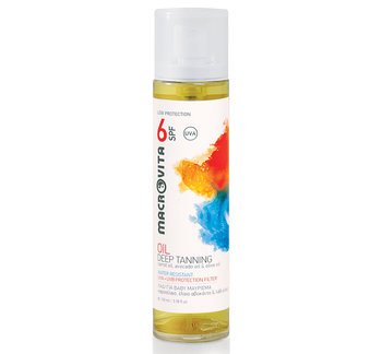 MACROVITA OLEJEK DO SKÓRY OPALONEJ SPF6 WODOODPORNY olej z marchwi, olej z bio-awokado i bio-oliwa z oliwek 100ml - Macrovita