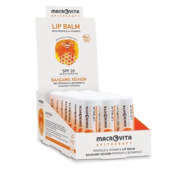 MACROVITA pomadka do ust z propolisem i witaminą E SPF20 APITERAPIA 4.8g - Macrovita