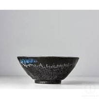 Made in Japan Patchy Edge czarna matowa miska na zupę Ramen , Pho 20 cm 900 ml.  MIJ