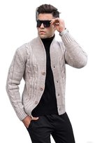 MADMEXT SWETER MĘSKI BEŻOWY ZAPINANY NA GUZIKI WARKOCZE S 5DA Inna marka