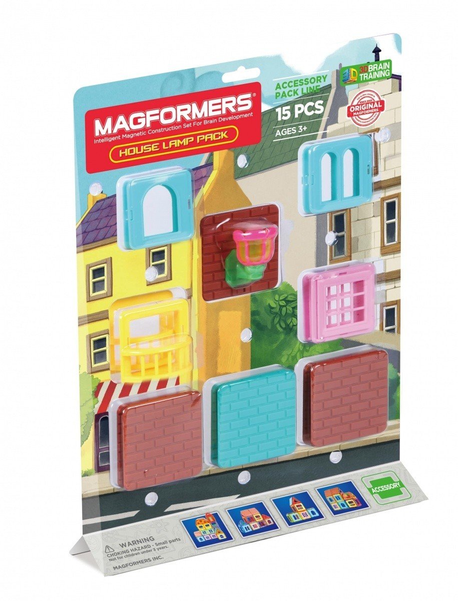 Magformers, zestaw akcesoriów do klocków Lampa